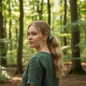 Elegant Green Hair Scrunchie